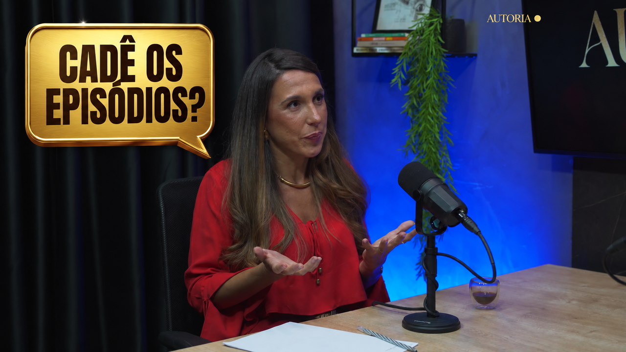 Flávia cobra os episódios gravados antes da estreia pública do Podcast Autoria